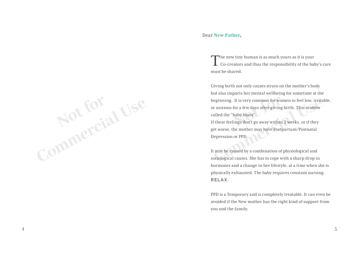 Manual spread: Dear New Father, introduction